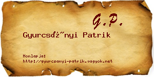 Gyurcsányi Patrik névjegykártya